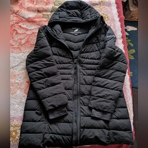 BCBGMAXAZRIA L Women’s Black Quilted Hooded Puffer Coat